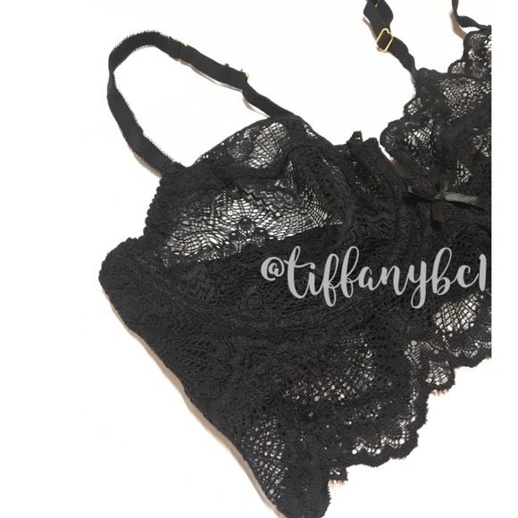 Sam Edelman Lurex Lace Longline Bra Black - Picture 5 of 16